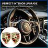 1Pcs Car Steering Wheel Cover Sticker Badge Decoration Auto Accessories For Porsche Paramela Cayenne Macan Boxster Cayman 718 911 918 944 958 971 991