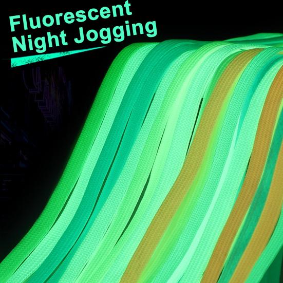 1 Pair Luminous Shoelaces Glow in The Dark Shoe Laces Fluorescent Flat Shoelaces Replacements for Sneakers Boots