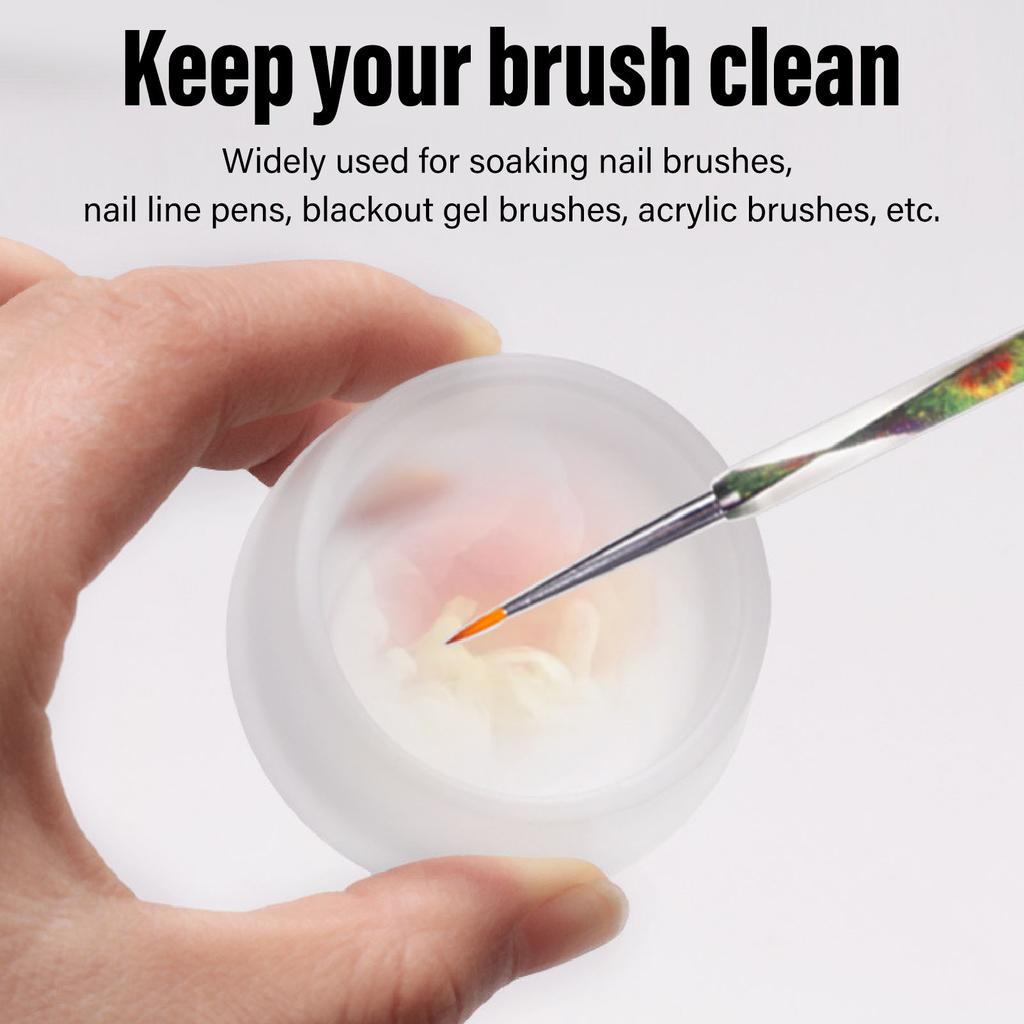 Nail Art Cup Exquisite Frosted Glass Nail Dappen Dish with Metal Lid for Manicure Shop Salon