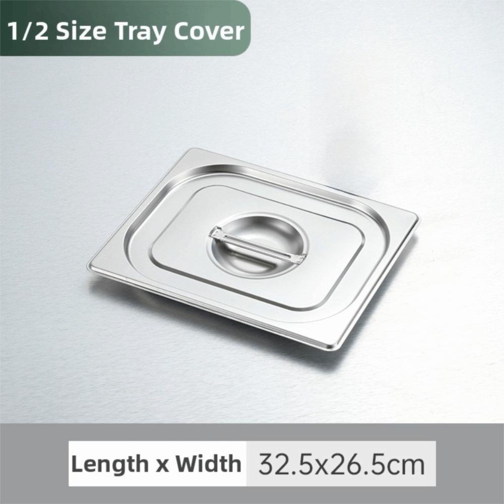 

Stainless Steel Food Pan GN Pan with Lid Thickened Rectangular Tray Basin 32.5 cm x 26.5 cm Square Basin Food Storage Container
