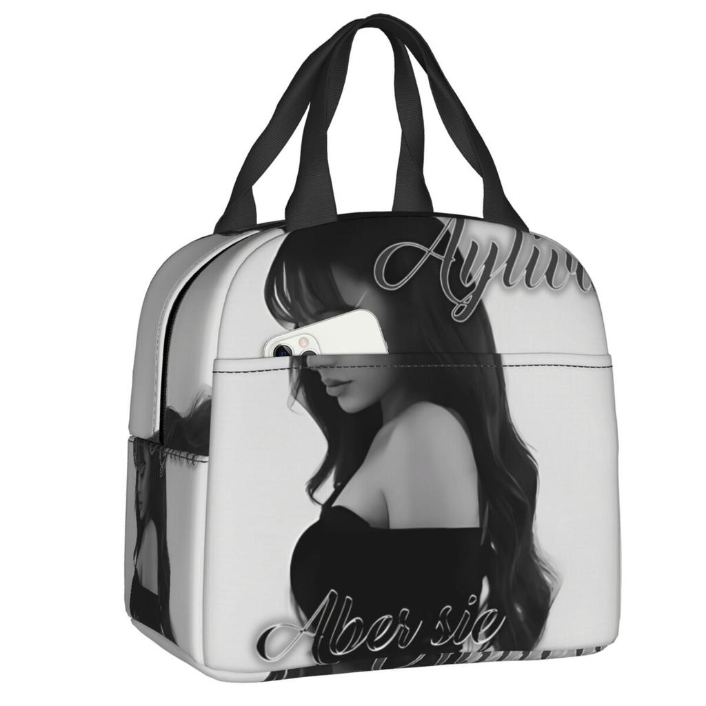Custom German Singer Ayliva Insulated Lunch Bag for School Office Waterproof Thermal Cooler Bento Box Women Kids