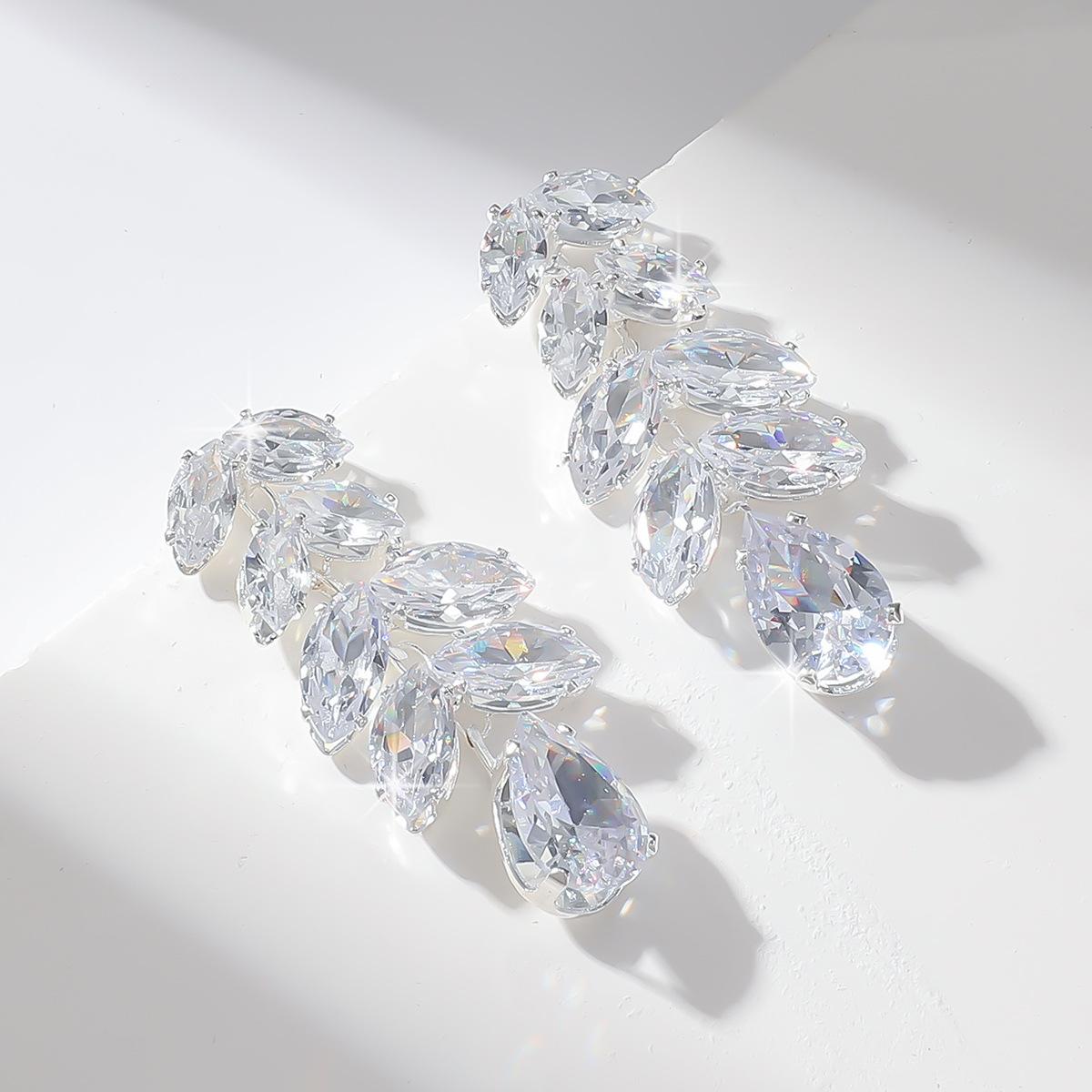 French High-End Wheat Ear Zircon Fringed Earrings Women S Retro Long Earrings Fashionable And Exquisite Earrings