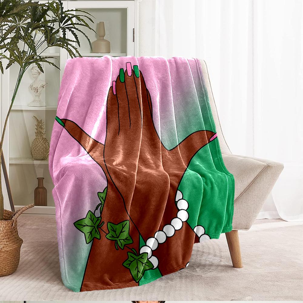 AKA Theme Printed Blanket - Perfect for Couch, Bed, Travel & Outdoor Use | Machine Washable, Cozy & Durable.