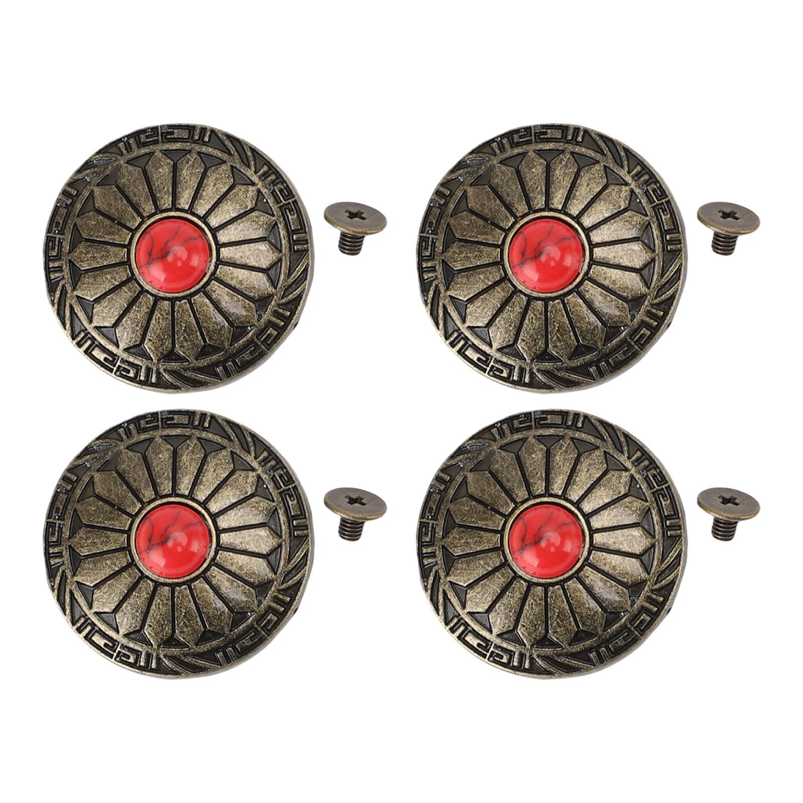 

10 комплектов пуговиц на винтовой ножке 30 мм бронзовые с рисунком подсолнуха красные бирюзовые винтажные декоративные пуговицы