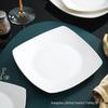 ZISIZ White Ceramic Square Dinner Plates
