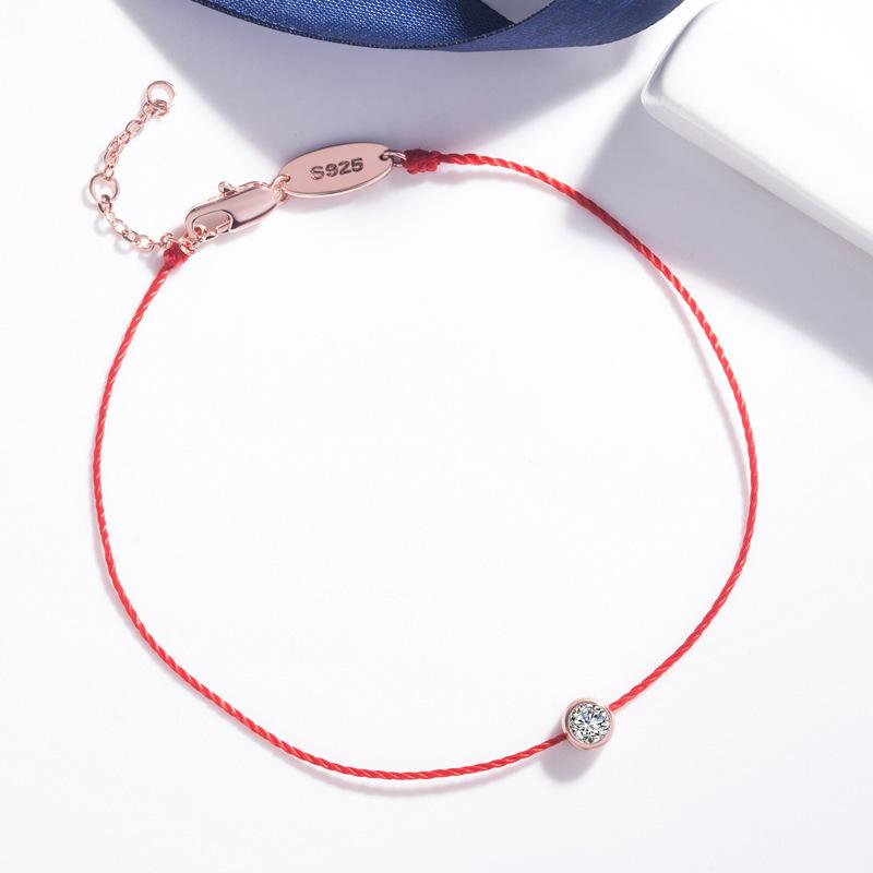 Women Rose Gold Braided Red String Bracelet For Horse Year Luck Valentine Gift Fashion Jewelry