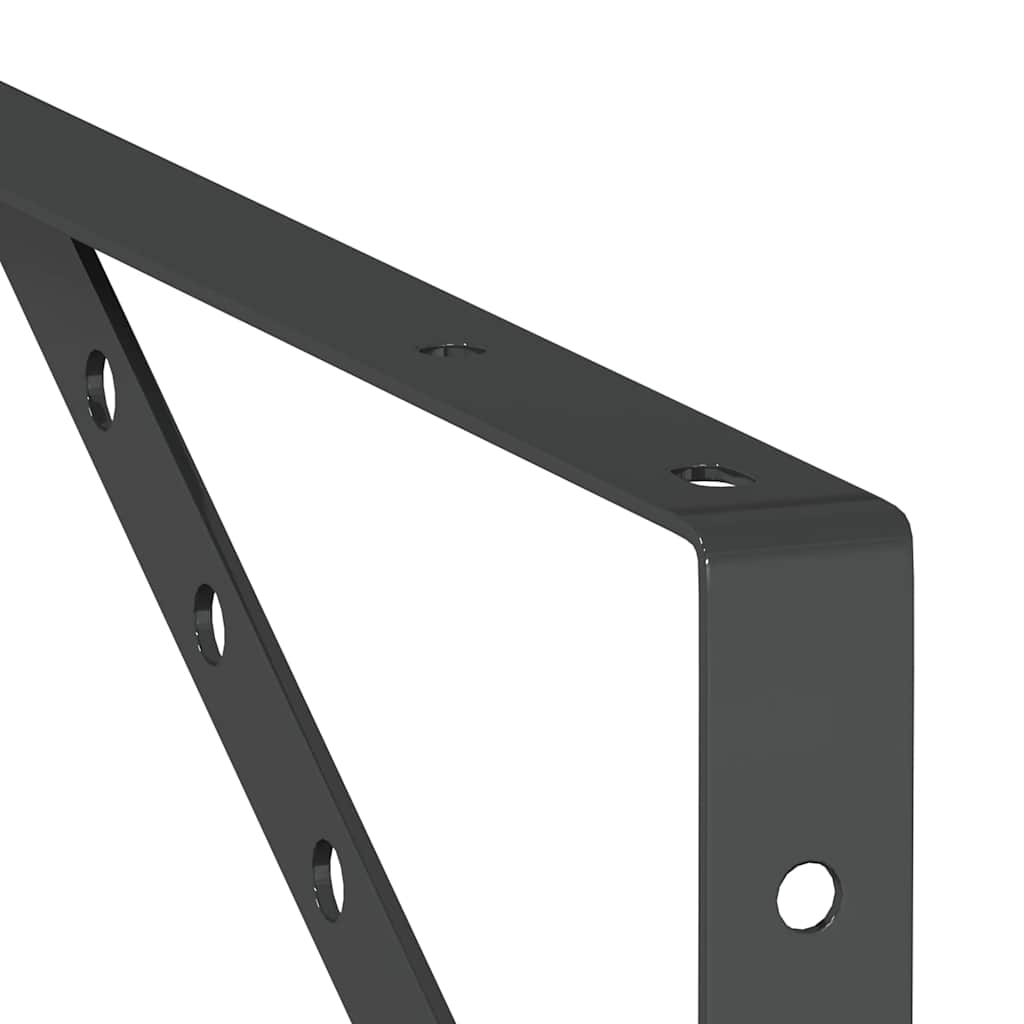 Shelf Brackets 4 pcs 40 x 2.5 x 25 cm Black Stainless Steel
