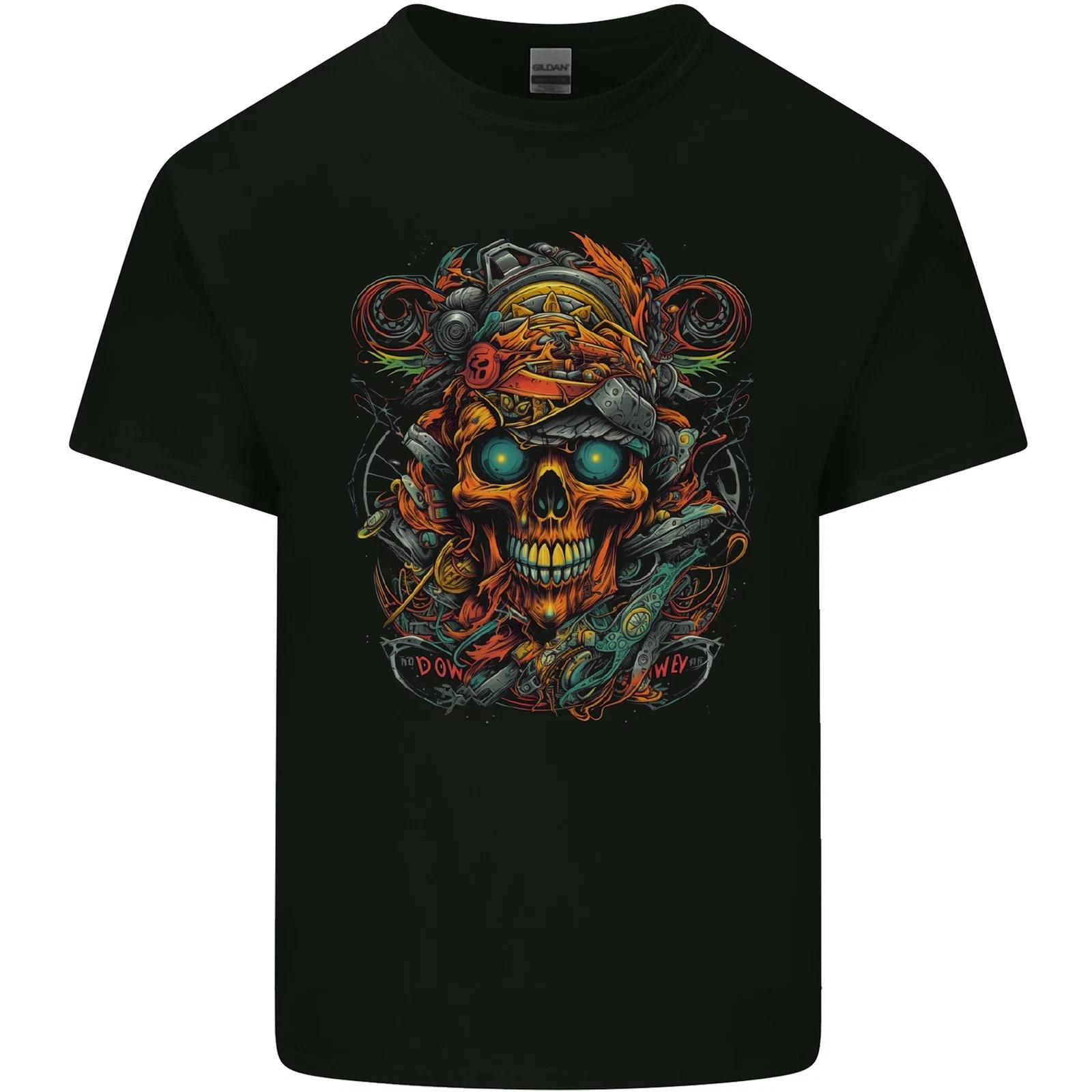 A Twisted FUBAR Skull Demon Pirate Kids T-Shirt Childrens L