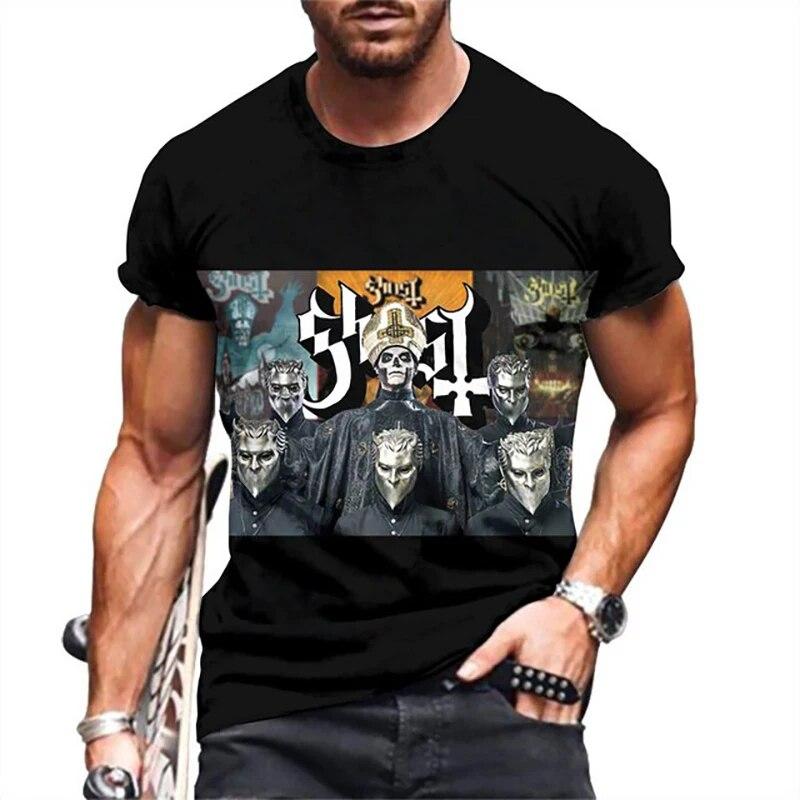 

Летние футболки с 3D принтом Ghost Band, уличная одежда для мужчин и женщин, модная футболка в стиле хип-хоп большого размера с короткими рукавами, детские футболки, топы, одежда 6XL