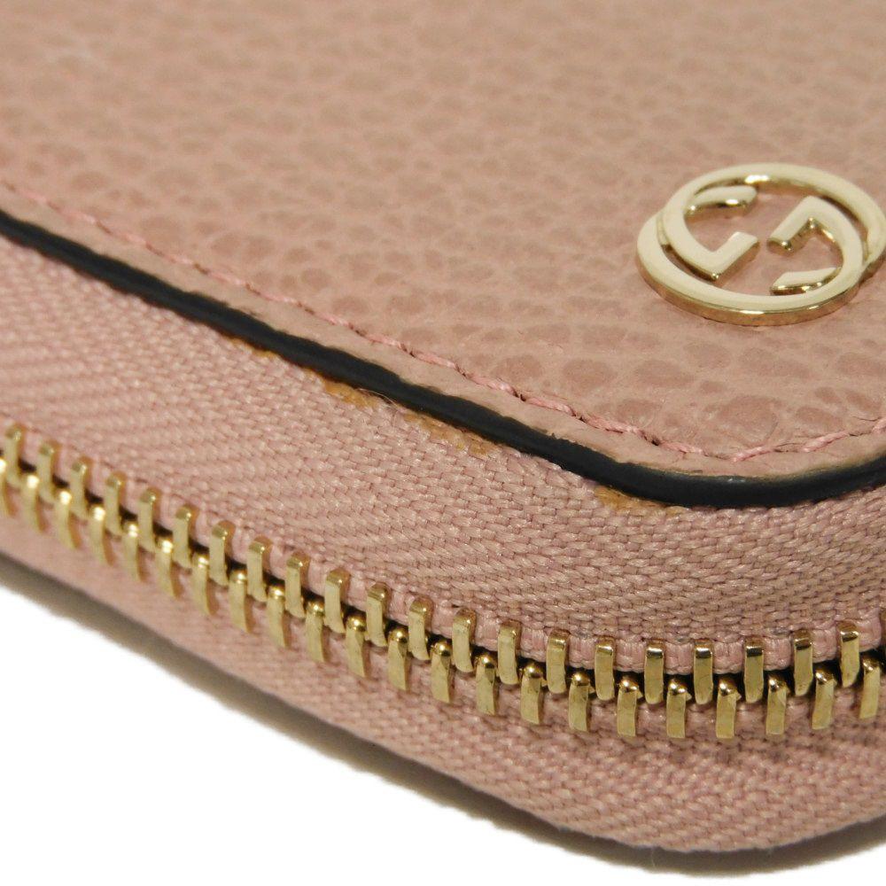 Used 9539 Double G Zip Around Wallet, 449347 CAO0G 5806 7940, Calfskin Zip Around Interlocking G, Soft Pink, Women's