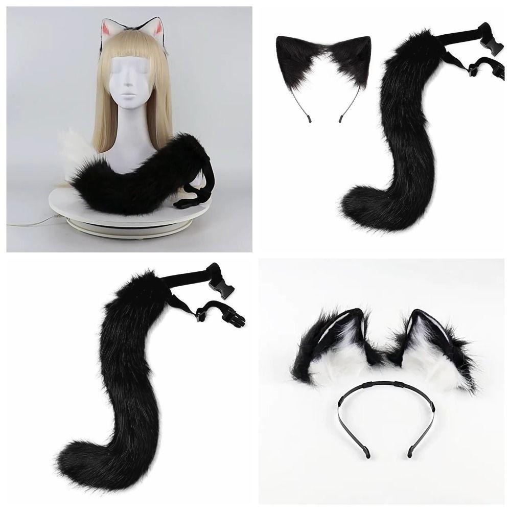 1 set Plush Halloween Animal Cosplay Props Cat Tail Animal Cosplay Props Children