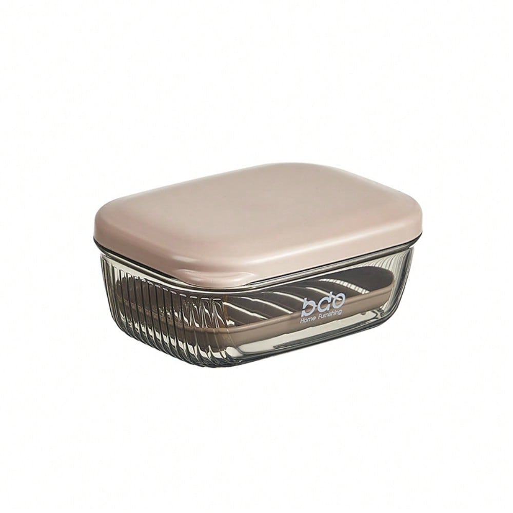 Soap Box with Lid Double Drain Box Soap Box Countertop Soap Rack Bathroom Shelf Soap Box with Drain