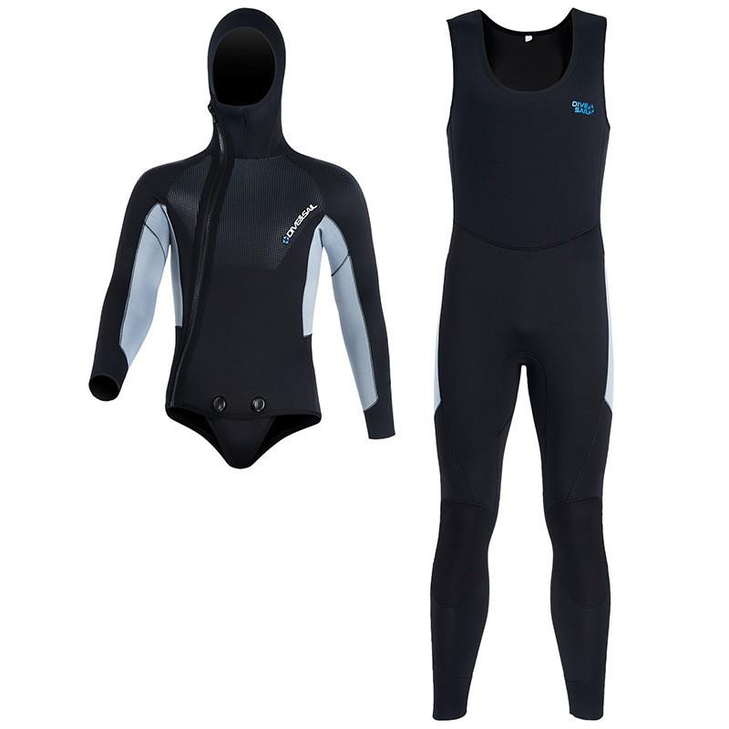 Warm Diving Suit 5MM Hooded Split Thick Men Deep Snorkeling Surfing Swimming Cold-proof Wet