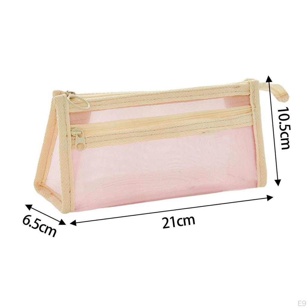 Clear Pencil Case, Pen Bag with Zipper, Transparent Stationery Organizer Holder, Exam