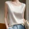 Yousheng Dámská letní vesta Kulatý výstřih Bez rukávů Hladká saténová vesta Běžný střih Tílka Ležérní tílko Kluby Denní nošení