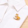 Elegant Enamel Animal Shaped Pin Brooch Including Colorful Rhinestones For Feminine Outfit Enhancement And Gift Giving