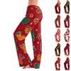Women's Casual Fashion Christmas Printed Trousers Plush Casual Pants