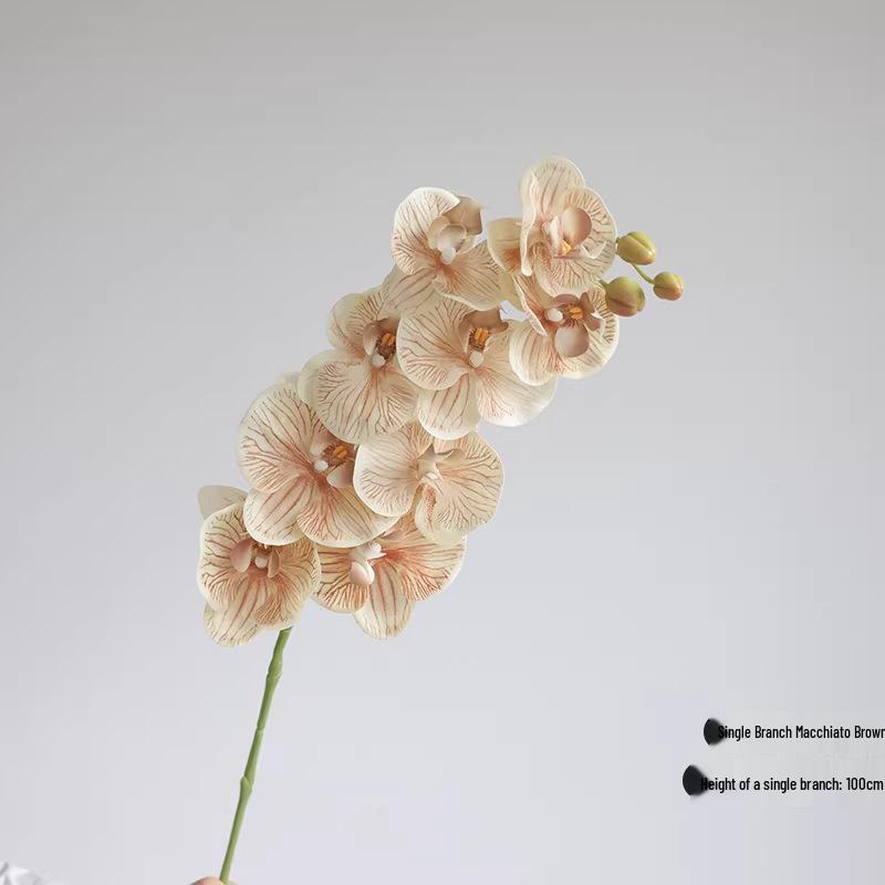 Große 9-Kopf Phalaenopsis Orchidee Künstliche Blume für Hotel- oder Wohnzimmerdekoration