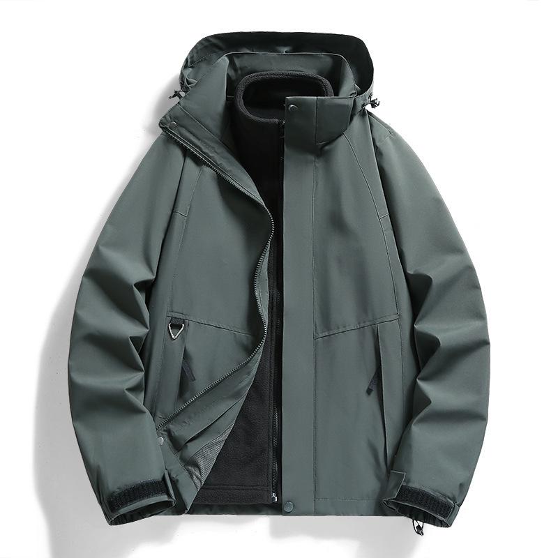 

Мужская и женская ветрозащитная альпинистская куртка три в одном: Ветрозащитный рабочий комплект для осени и зимы 4XL