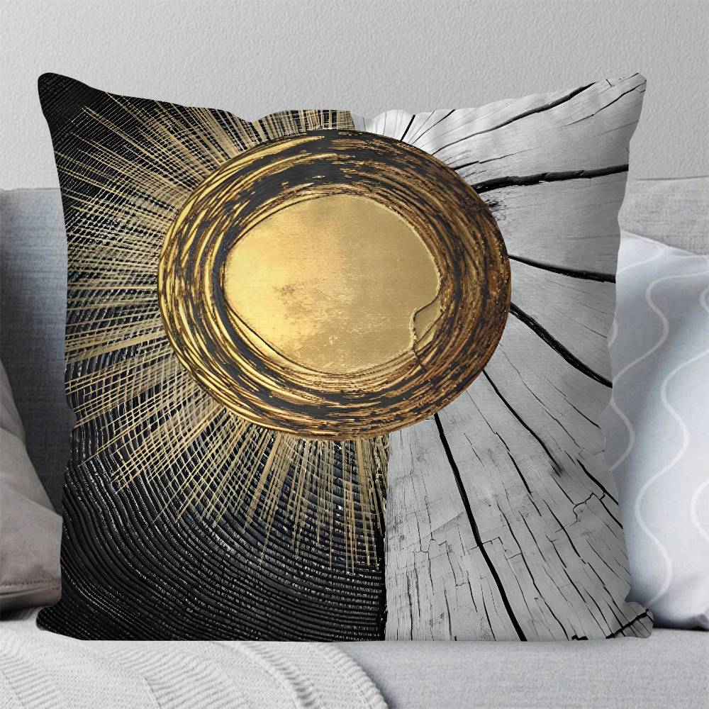 Advanced Gold Creative Annual Pillow Case Square Pillow Bedroom Sofa Leisure Comfort Cushion Car Living Room Home Decoration