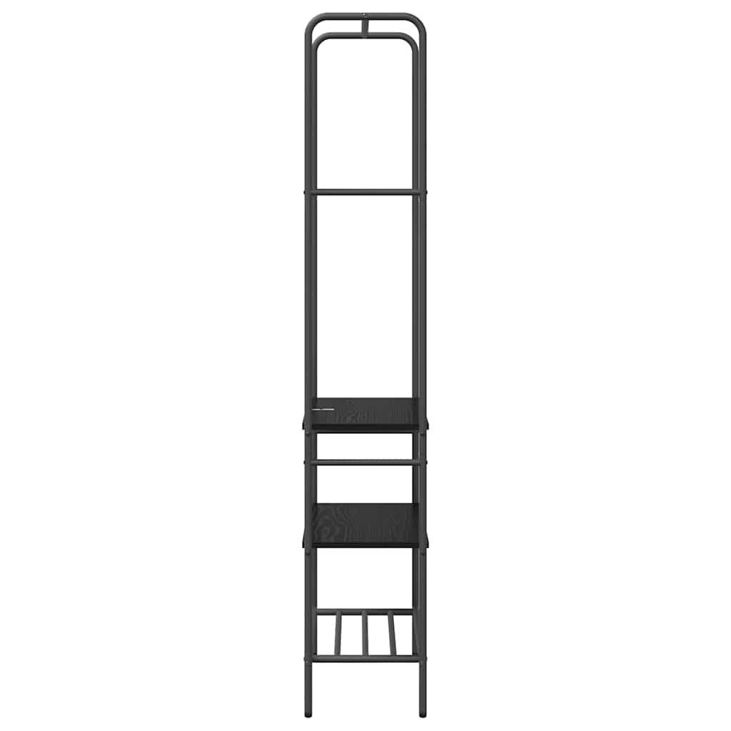 Clothing Rack with Shelf Black Oak Effect 60 X 30 X 171 Cm