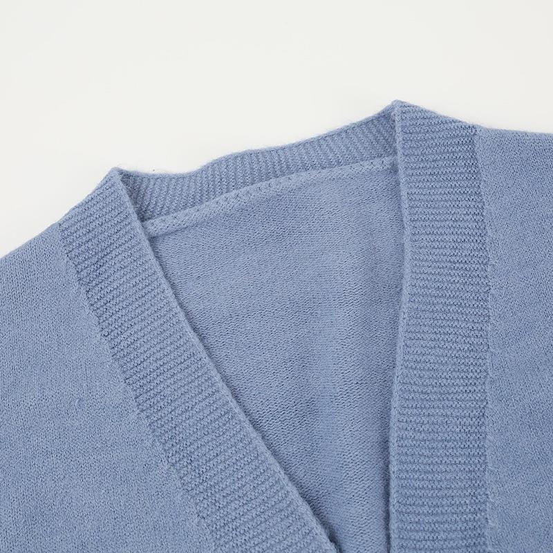 Korean Fashion Autumn Outwear Cardigan Women Solid Simple Single Breasted Pockets School Girls All-match Loose Leisure Tops