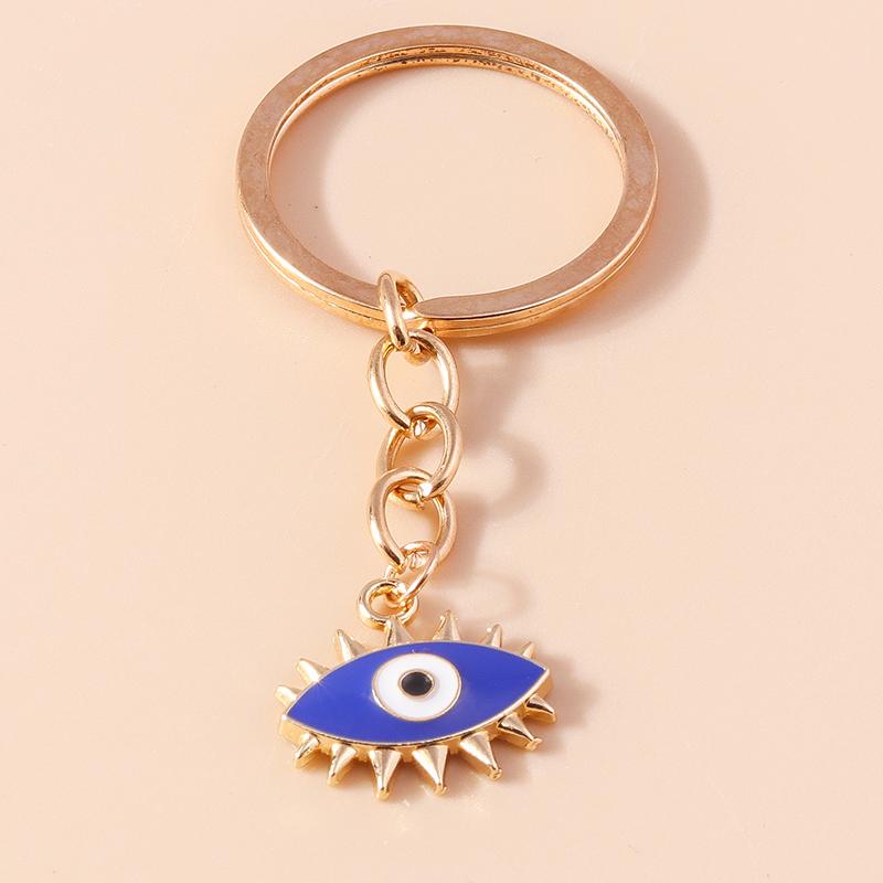 Cute Enamel Lucky Evil Eye Keychain Metal Keyring Pendant for Car Key Holder Women Girls Handbag Charms DIY Jewelry Gifts