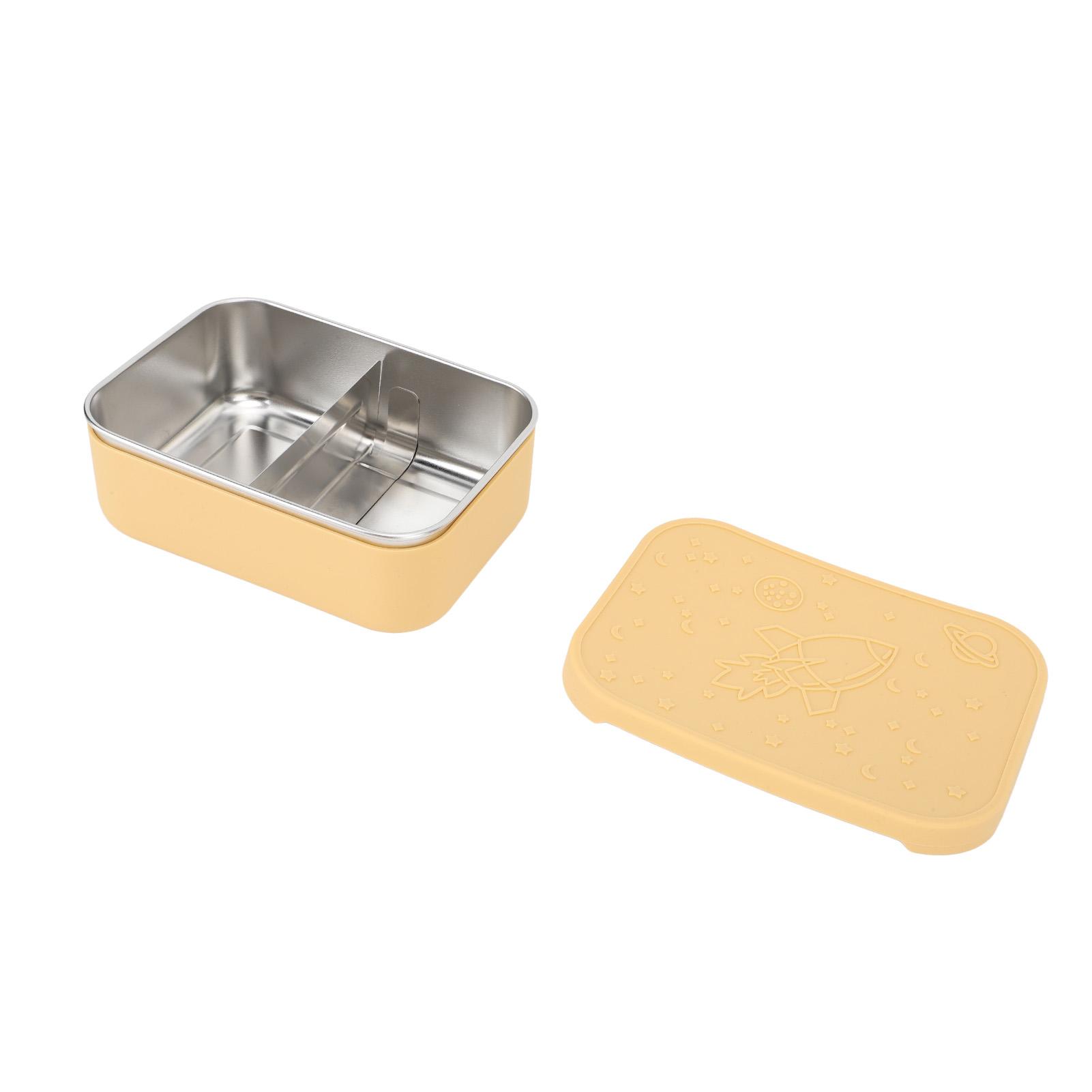 

Stainless Steel Lunch Box 850ml Leakproof Sealed Bento Box with Movable Divider for School Office Picnic Yellow L жовтий