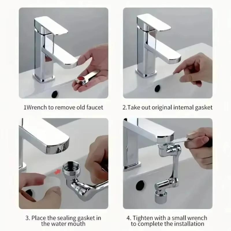 2pcs Faucet Extender, ABS Robotic Arm,Single Mode,1080° Rotating