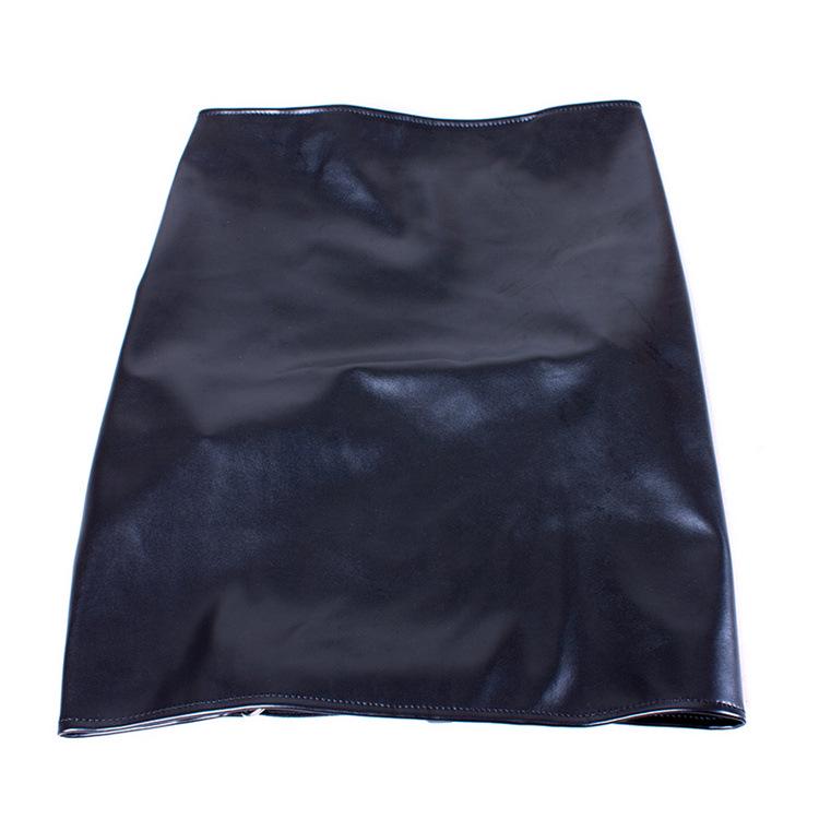 Aisile Erotyczna Czarna Mini Spódniczka Bodycon z PU z Odkrywającym Pośladki Designem do Dominacji na Zewnątrz.