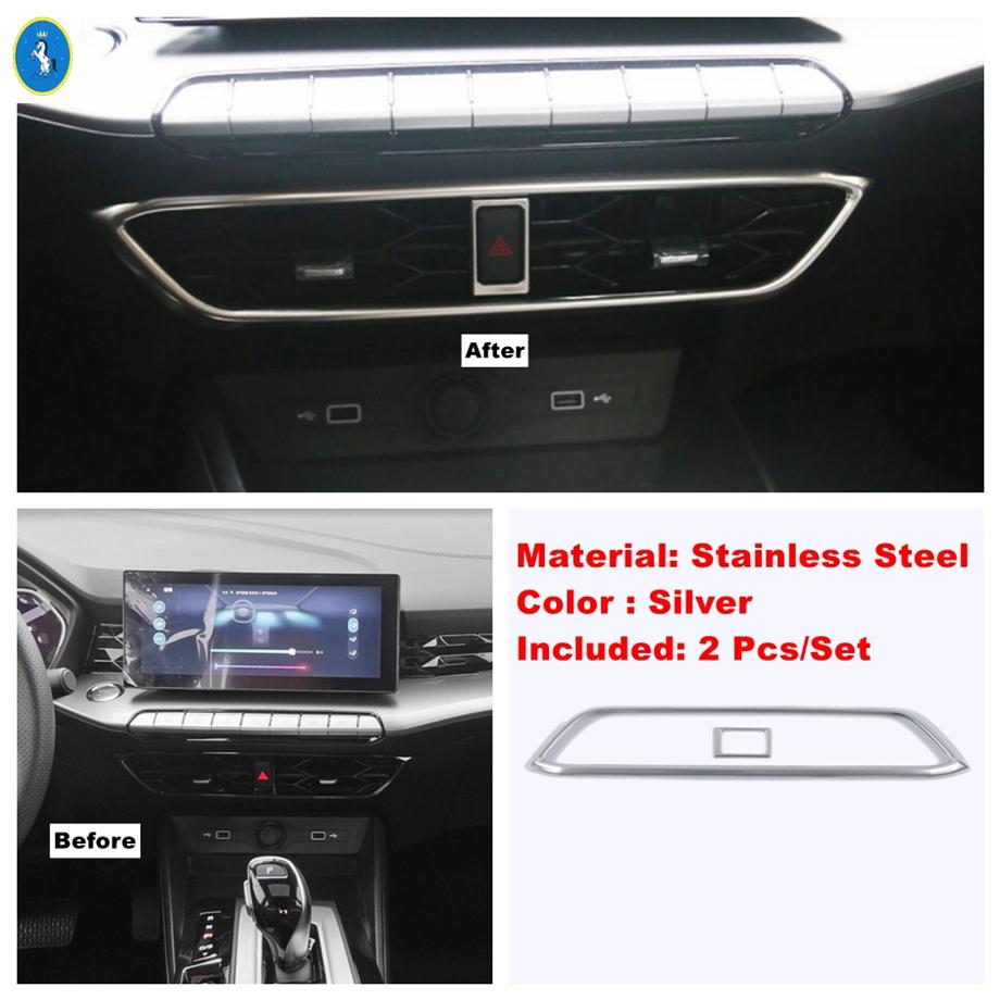 Edelstahl Silber Auto Handschuhfach Paillette / Hinterer Luftauslass / Türschalen Panel Zubehör Abdeckung Zierleiste für MG 5 MG5