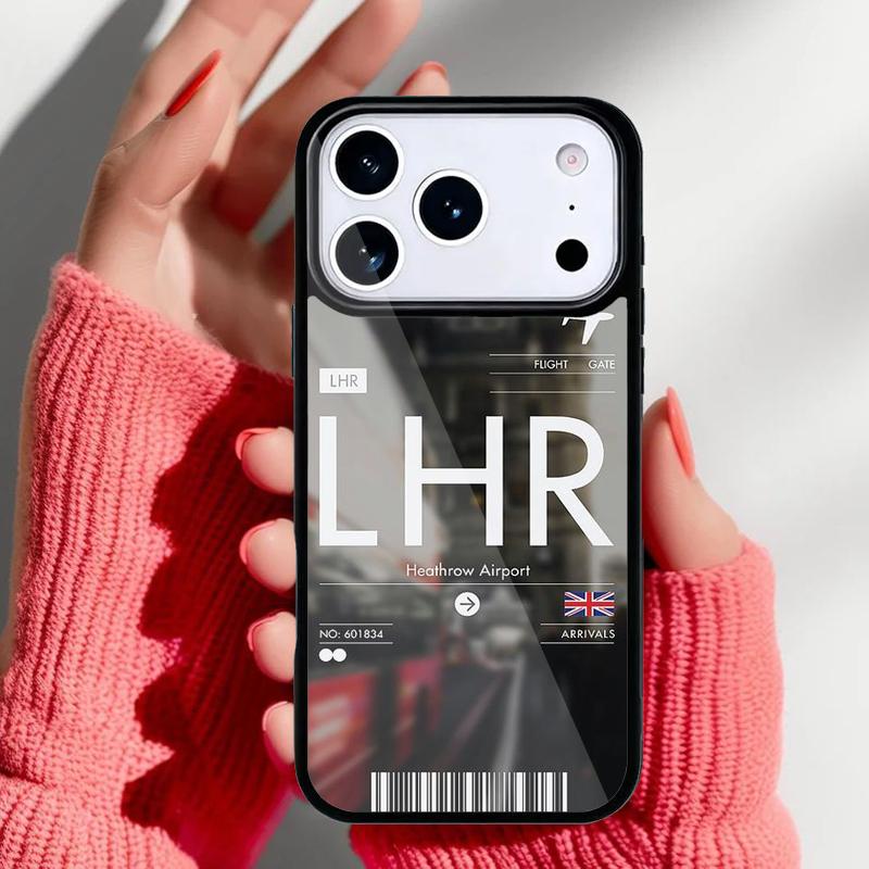 Funny Airport Code Phone Case for iPhone 17 16 15 14 13 Pro Max Back Cover for 12 11 Pro Coque