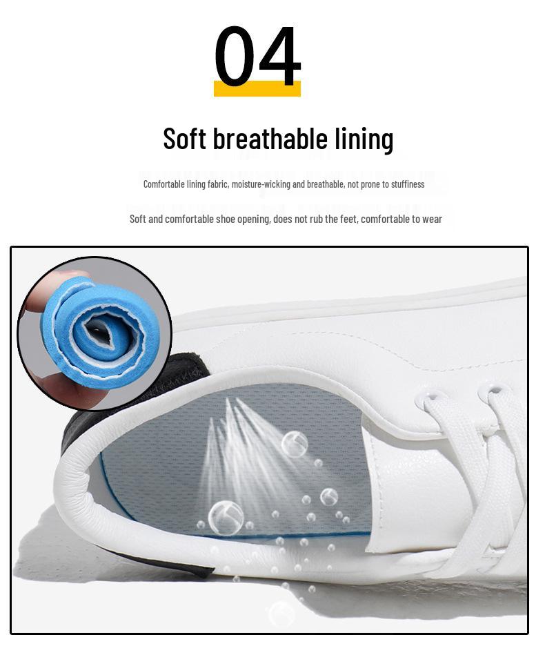 Unisex Lightweight White Sneakers for Wide Feet - Casual Flat Shoes In European & American Styles