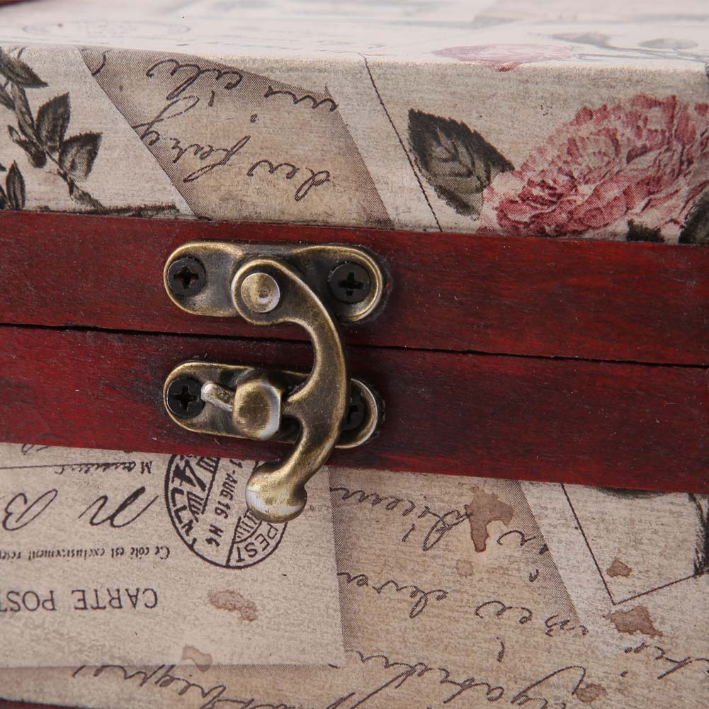 Vintage Wooden Jewelry Storage Box Handmade Wooden Decorative Book Box(Stamp)