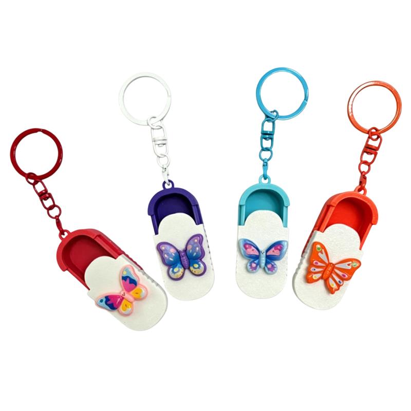 Portable Pill Case With Keychain Mini Pill Organizer Daily/Travel/Office Medicine Box Multifunctional Small Item Storage Box