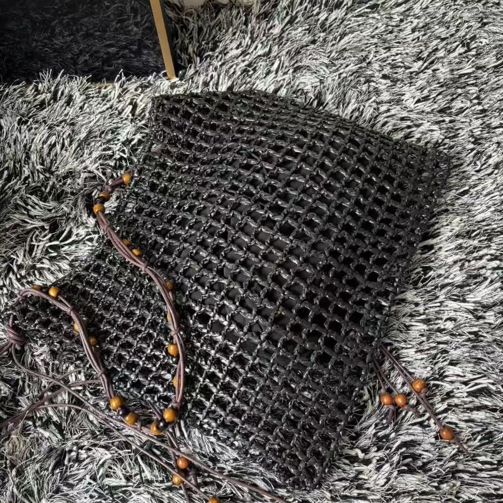 Borsa da Spiaggia Estiva Intrecciata da Donna con Corda a Rete Borse a Mano Lavorate a Maglia Borsa a Spalla Reticolata Vuota da Donna Borsa Shopping da Viaggio Grande Capacità