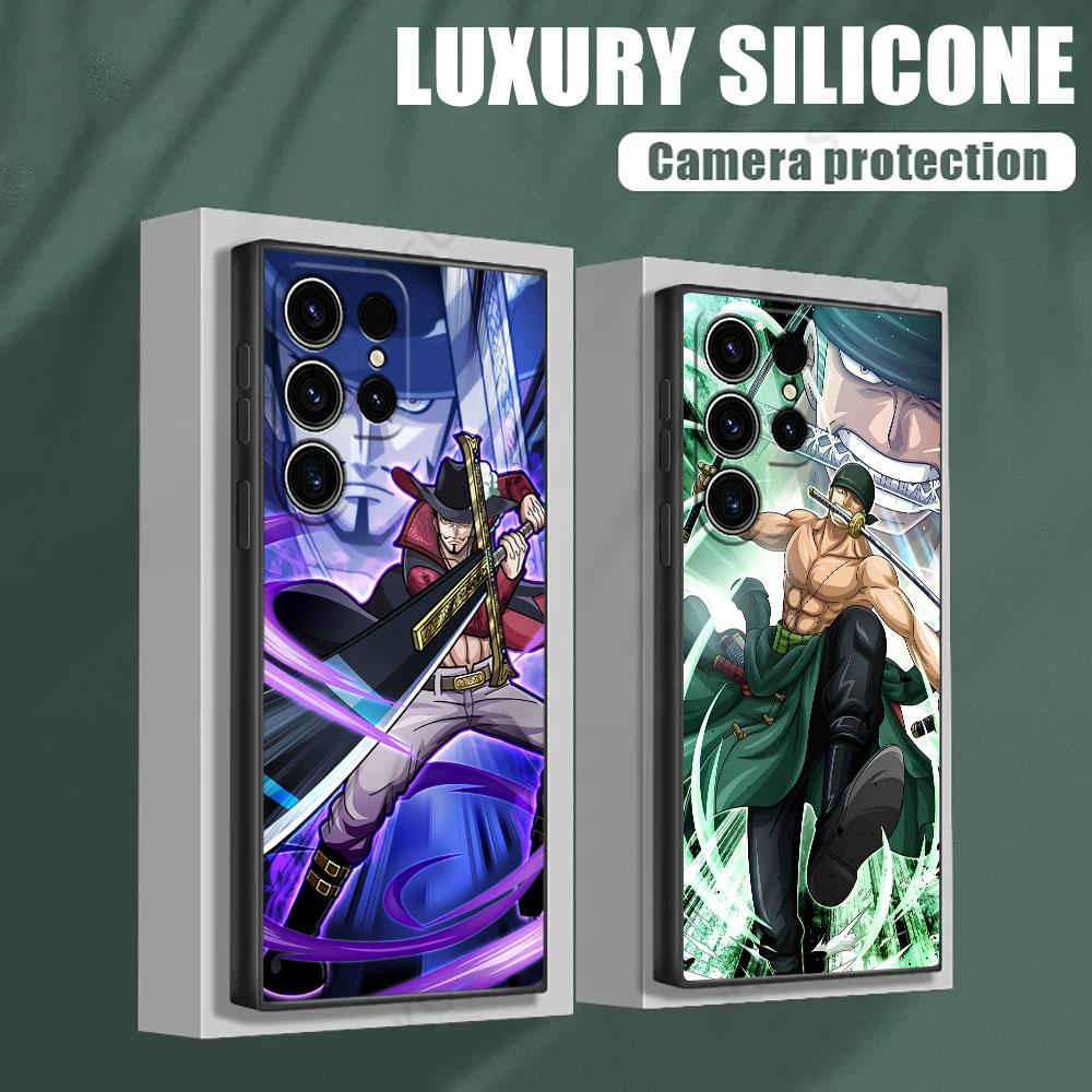 Mihawk Zoro Anime One Pieces Phone Case For Samsung Galaxy S25 S24 S23 S20 S21 FE S26 S22 Ultra 5G S26 Plus S25FE Silicone Cover