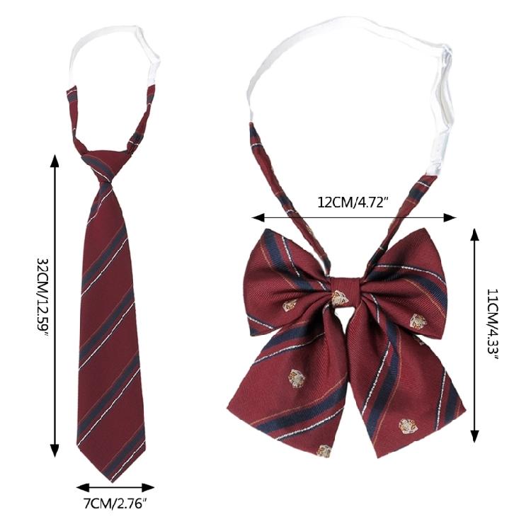 Striped Pre-tied Bow Uniform Bow Tie Girls School Uniform Ties