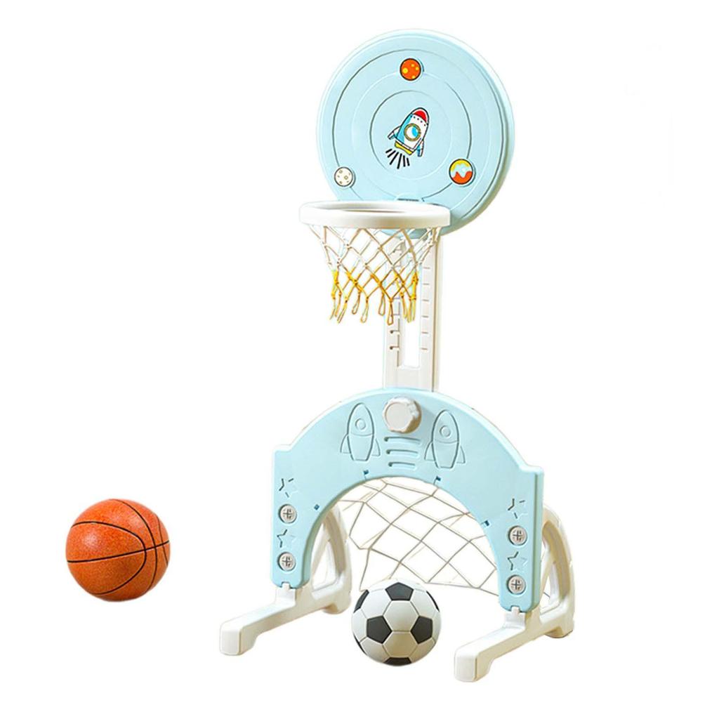 Adjustable Kids Basketball Hoop And Soccer Set for Active Play Indoors