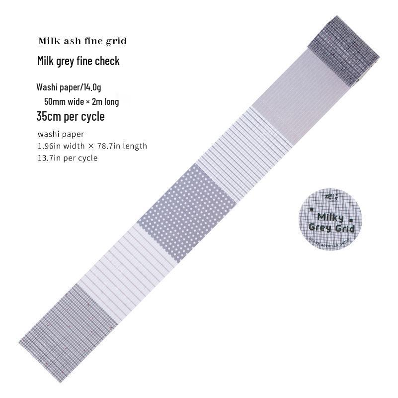 Poetry & Paper: Grid Tape Blank Series - 6 Styles, Solid Color Journal DIY Stickers