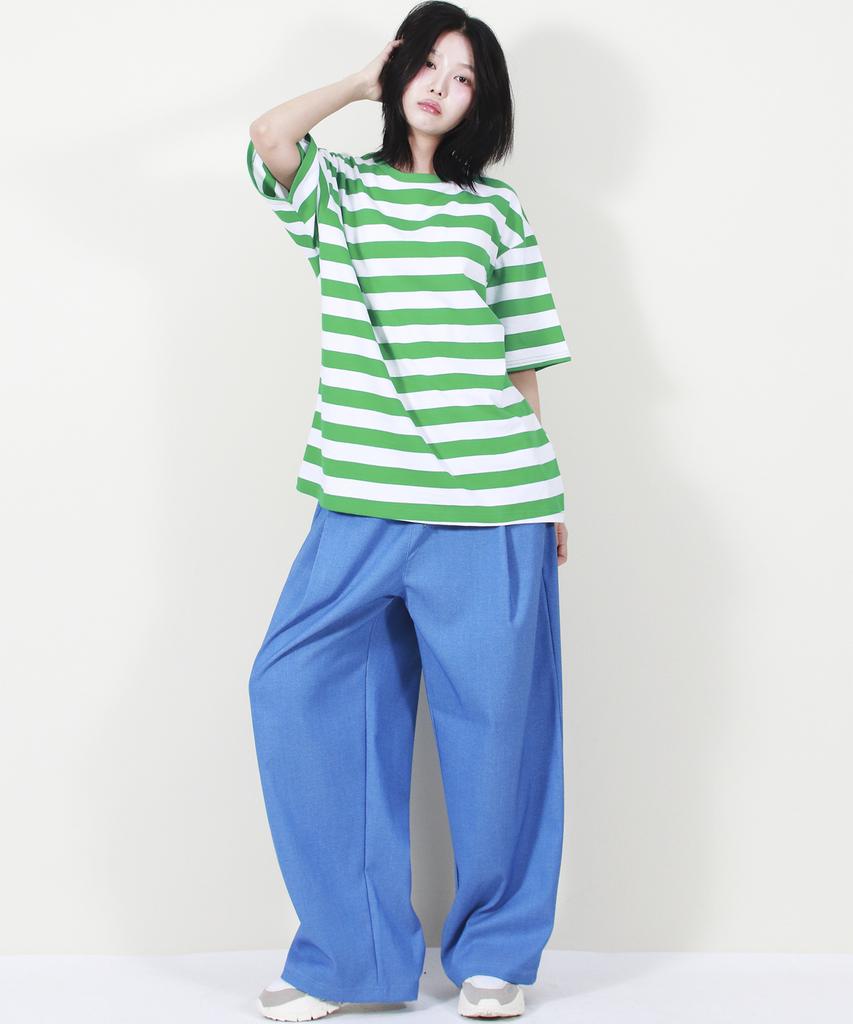 Deumakeu Vintage Denim Wide Pants Blue