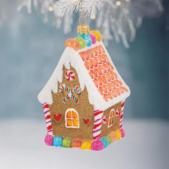 Yousheng Gingerbread House Christmas Decoration Resin Gingerbread Christmas Tree Hanging Ornaments for Tree Holiday Party Home Decor
