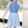 Childrens Onepiece Swimsuit Girls Conservative Bathing Suit With High Elasticity For Water Sports