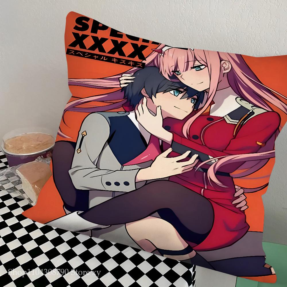 Anime Darling In The Franxx Pillow Case Square Pillow Bedroom Sofa Leisure Comfort Cushion Car Living Room Home Decoration