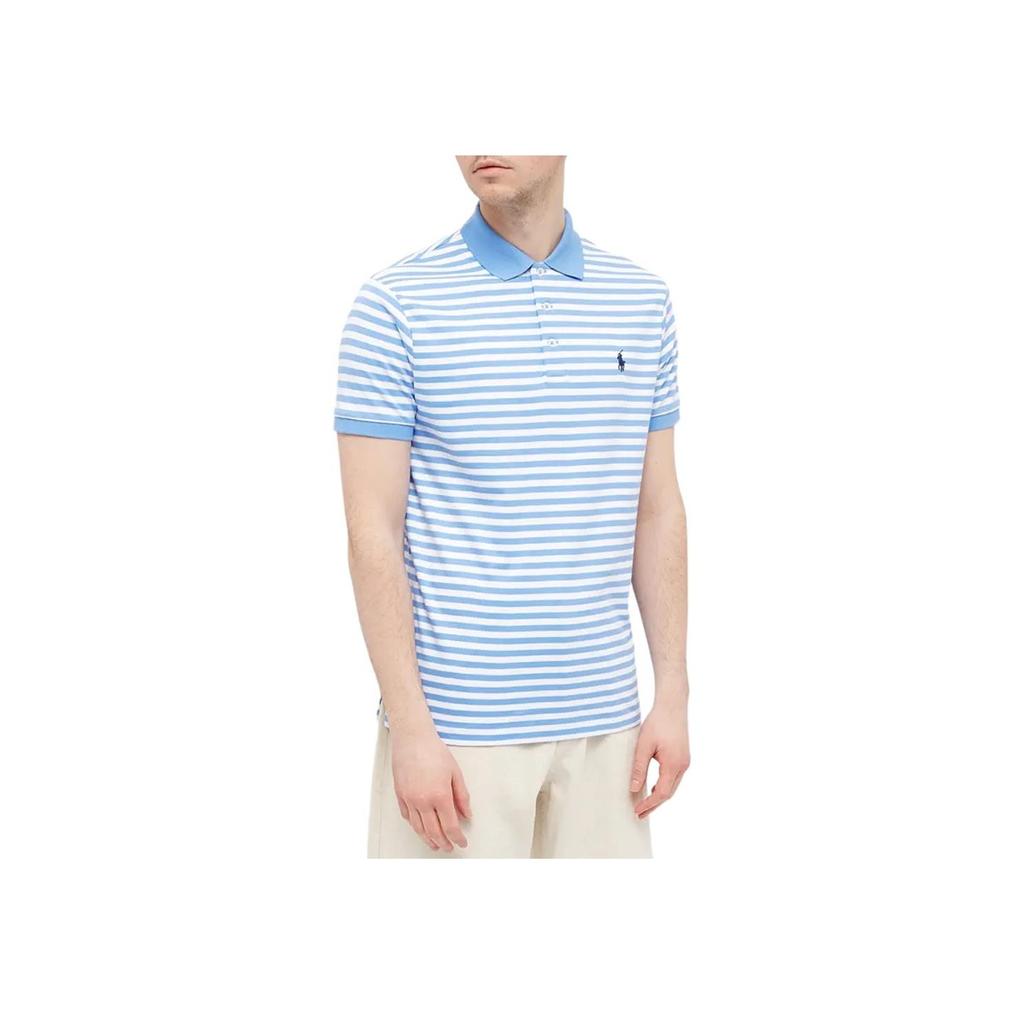 Polo Ralph Lauren SS22 Color Block Pruhované Logo Vyšívané Pánské topy Modré 710830550-002