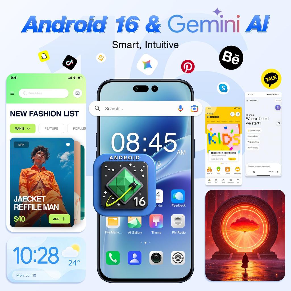 Oukitel C17 PLUS Android 16 Handy Entsperrt 2026-24GB+256GB, 6,9'' 120Hz, 5000mAh Smartphone, 64MP+8MP, 3,5mm Klinke /GPS