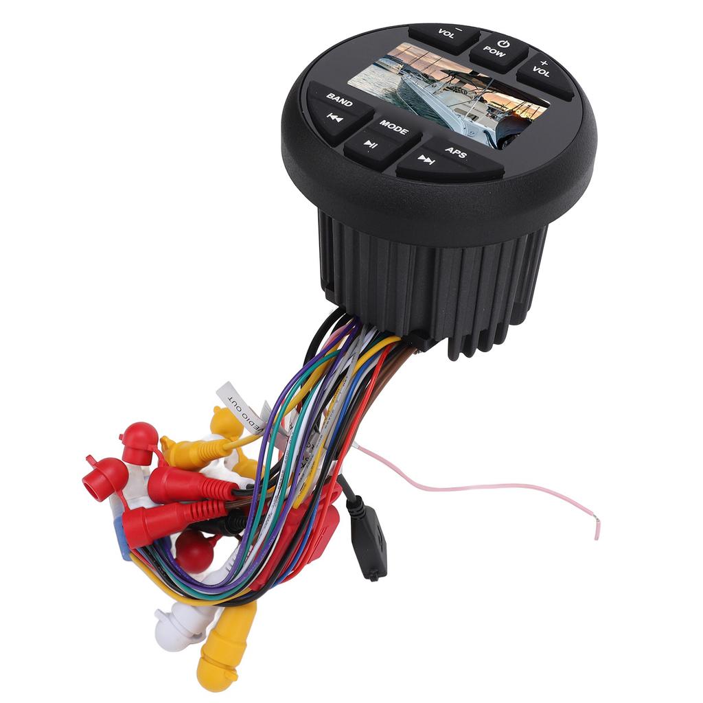 Marine Digital Media Receiver 3in TFT Screen Bluetooth IPX6 Waterproof Gauge MP3 Player for Boat Yacht RV