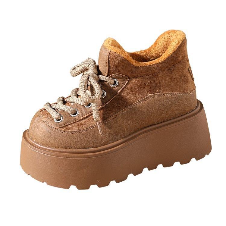 Muffin Birkenstocks winter new heightened thick-soled small man velvet