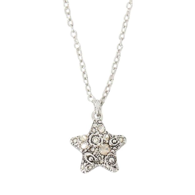 COACH Star design brass necklace women s silver