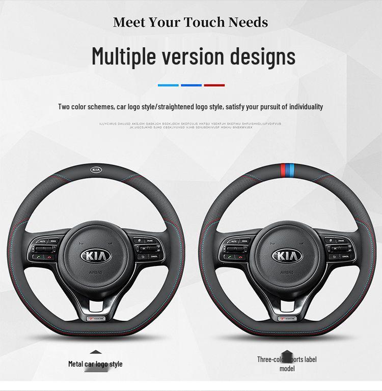 Genuine Leather Steering Wheel Cover for Kia Sportage, K3, Kx3, Cerato, K5, Forte, Kx5, Carens, K2